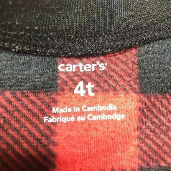 Carters Footed Onesie Red & Black Fleece Size 4T - Picture 16 of 16